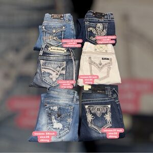 Rock Revival Blue and White Jeans Collection size 26